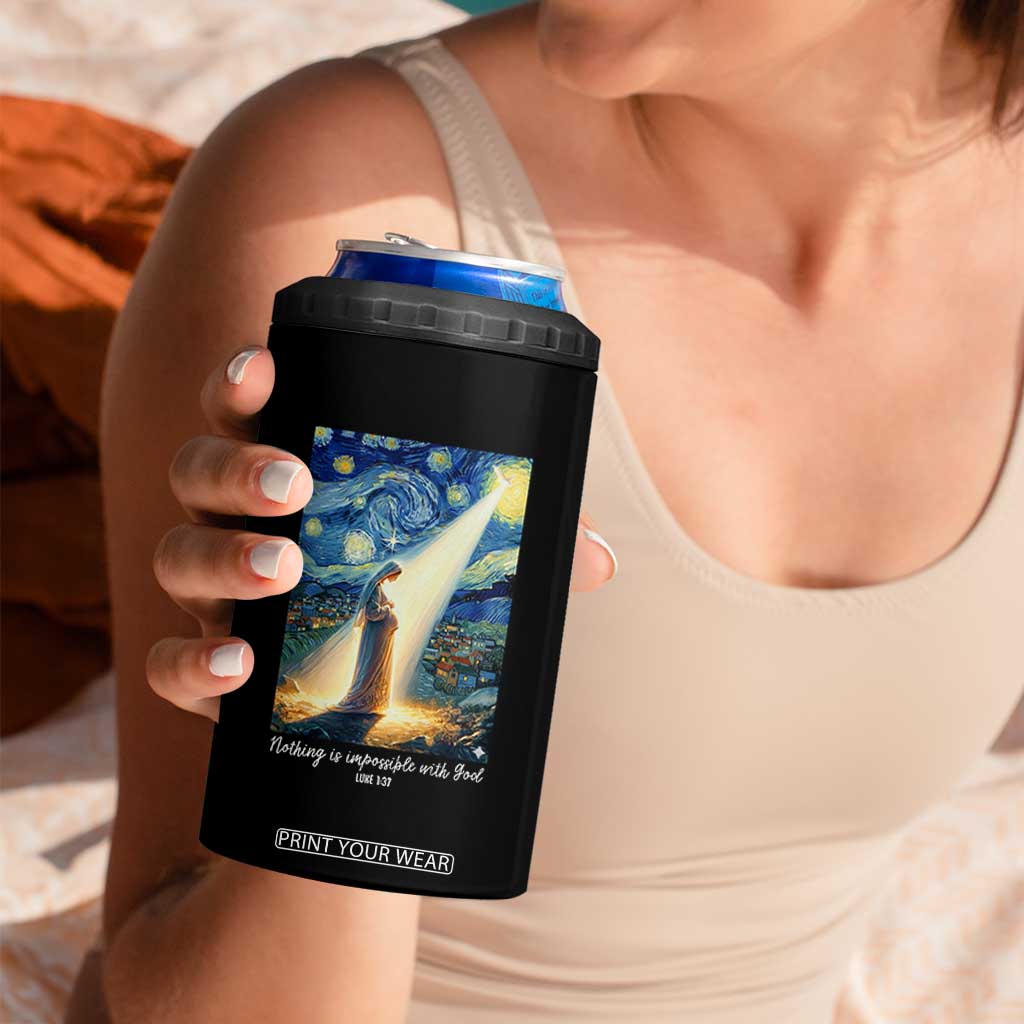 Virgin Mary Starry Night 4 in 1 Can Cooler Tumbler Luke 2:11 Christian Faith TS14 Print Your Wear