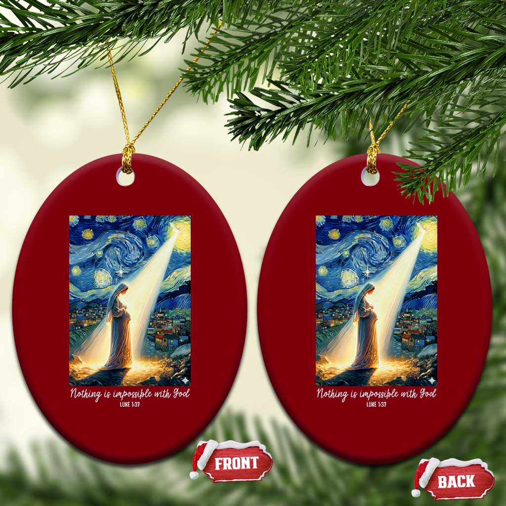 Virgin Mary Starry Night Ceramic Ornament Luke 2:11 Christian Faith TS14 Print Your Wear