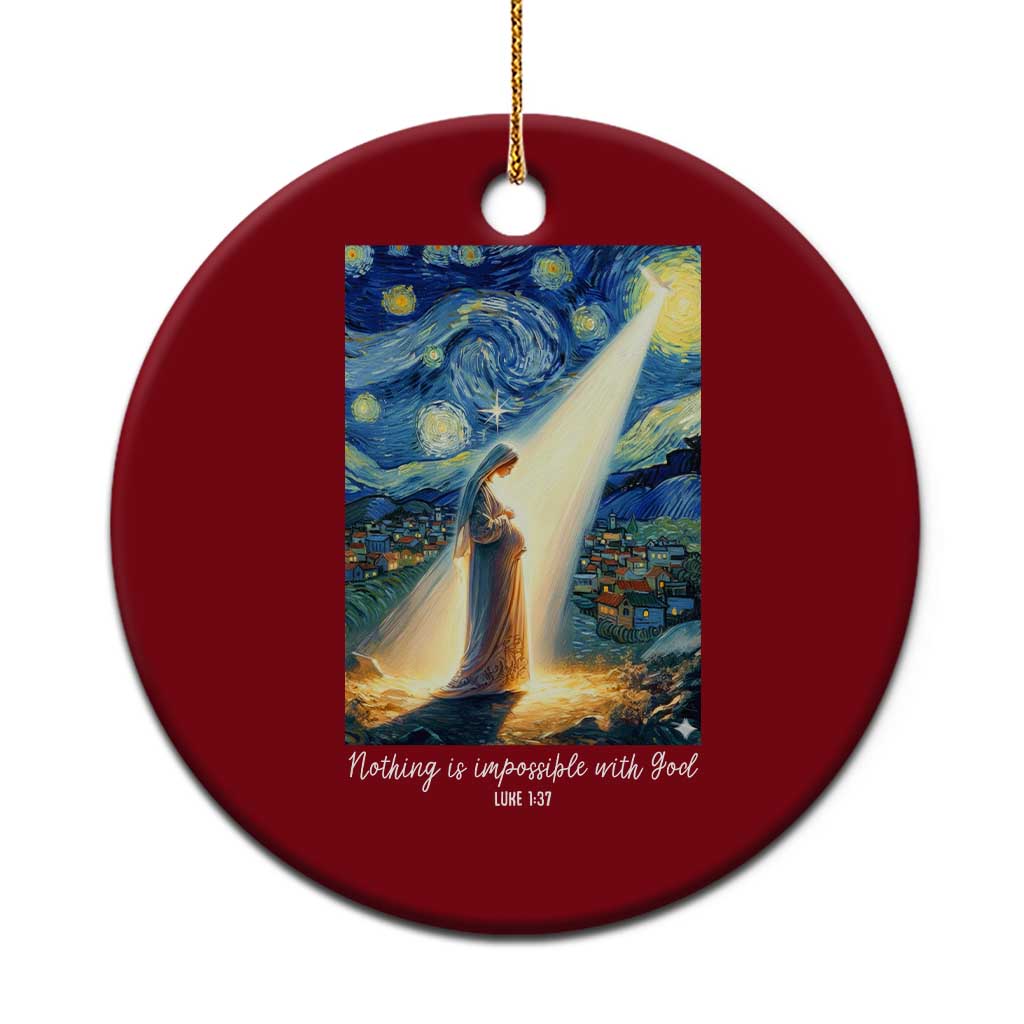 Virgin Mary Starry Night Ceramic Ornament Luke 2:11 Christian Faith TS14 1pc Red Print Your Wear