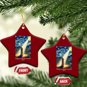 Virgin Mary Starry Night Ceramic Ornament Luke 2:11 Christian Faith TS14 Print Your Wear