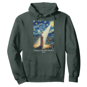 Virgin Mary Starry Night Hoodie Luke 2:11 Christian Faith TS14 Dark Forest Green Print Your Wear