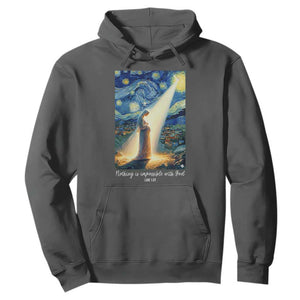 Virgin Mary Starry Night Hoodie Luke 2:11 Christian Faith TS14 Dark Heather Print Your Wear