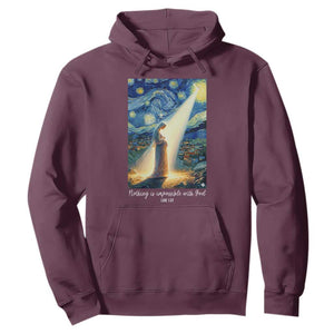 Virgin Mary Starry Night Hoodie Luke 2:11 Christian Faith TS14 Maroon Print Your Wear