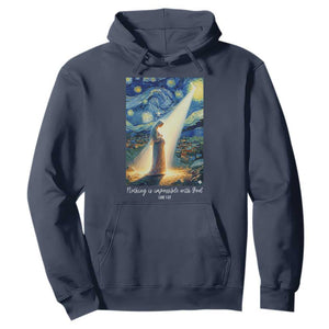 Virgin Mary Starry Night Hoodie Luke 2:11 Christian Faith TS14 Navy Print Your Wear