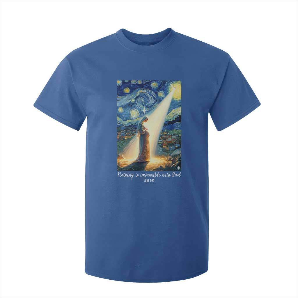 Virgin Mary Starry Night T Shirt For Kid Luke 2:11 Christian Faith TS14 Royal Blue Print Your Wear
