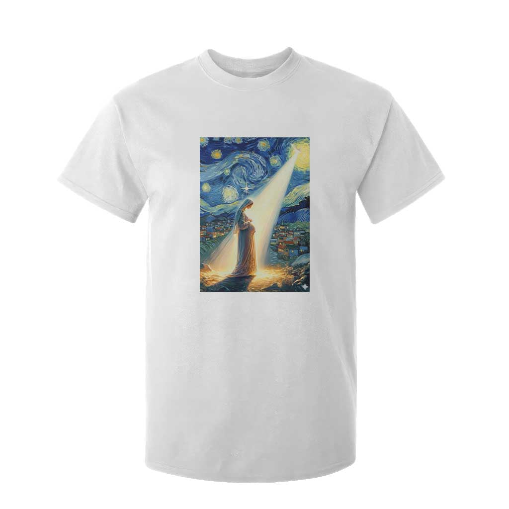Virgin Mary Starry Night T Shirt For Kid Luke 2:11 Christian Faith TS14 White Print Your Wear