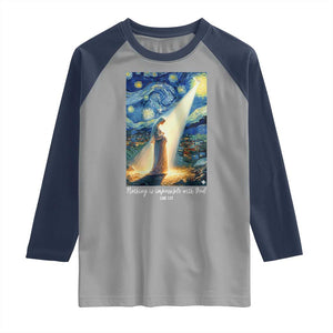 Virgin Mary Starry Night Raglan Shirt Luke 2:11 Christian Faith TS14 Sport Gray Navy Print Your Wear