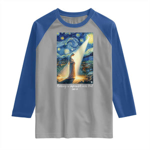 Virgin Mary Starry Night Raglan Shirt Luke 2:11 Christian Faith TS14 Sport Gray Royal Print Your Wear