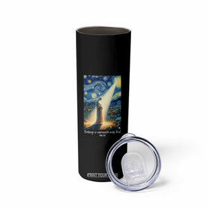 Virgin Mary Starry Night Skinny Tumbler Luke 2:11 Christian Faith TS14 Print Your Wear