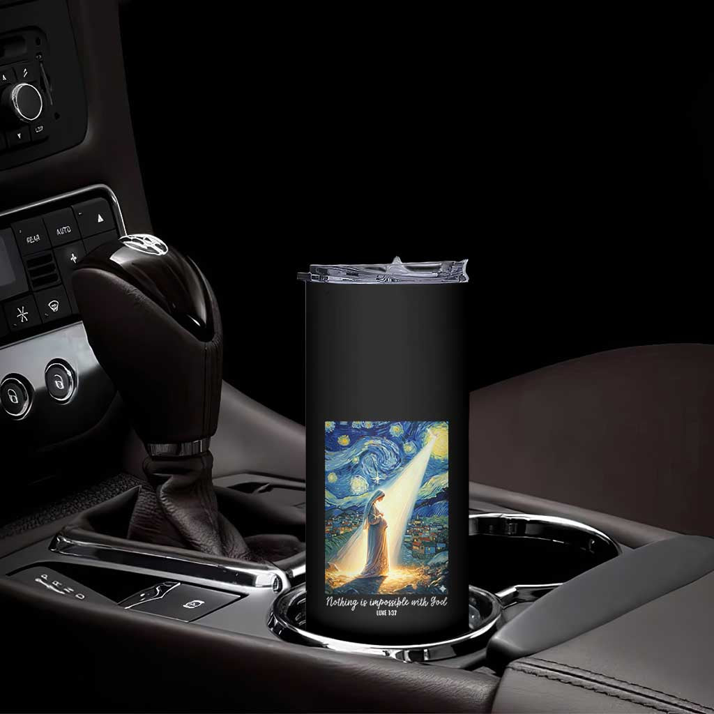 Virgin Mary Starry Night Skinny Tumbler Luke 2:11 Christian Faith TS14 Print Your Wear