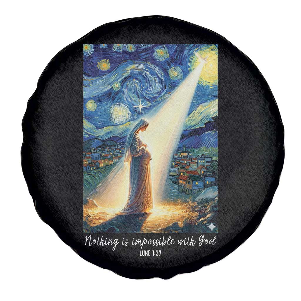 Virgin Mary Starry Night Spare Tire Cover Luke 2:11 Christian Faith TS14 Print Your Wear