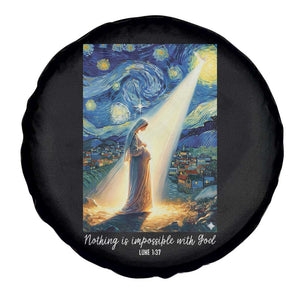 Virgin Mary Starry Night Spare Tire Cover Luke 2:11 Christian Faith TS14 Print Your Wear