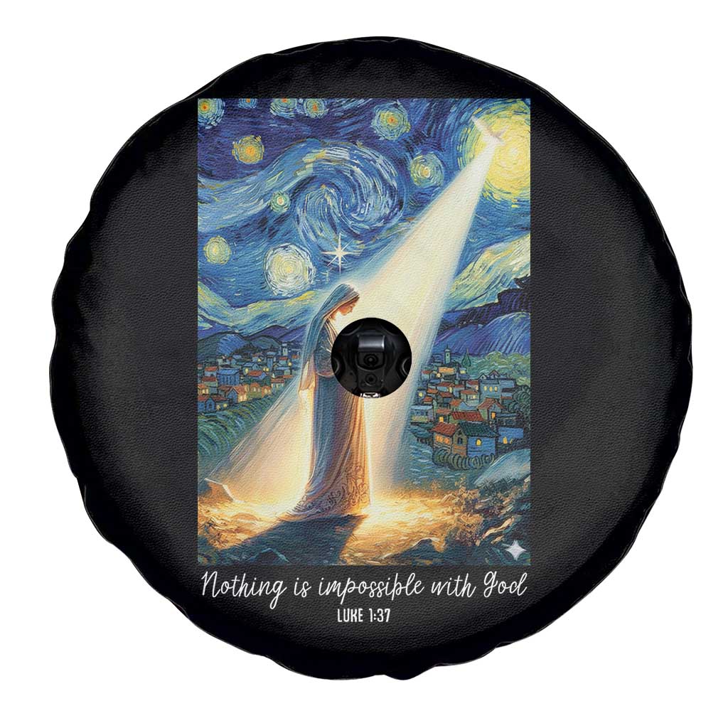 Virgin Mary Starry Night Spare Tire Cover Luke 2:11 Christian Faith TS14 Print Your Wear