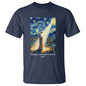 Virgin Mary Starry Night T Shirt Luke 2:11 Christian Faith TS14 Navy Print Your Wear