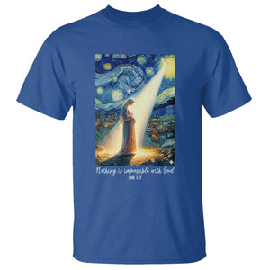 Virgin Mary Starry Night T Shirt Luke 2:11 Christian Faith TS14 Royal Blue Print Your Wear