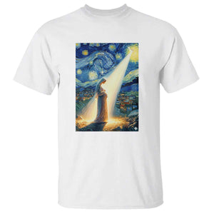 Virgin Mary Starry Night T Shirt Luke 2:11 Christian Faith TS14 White Print Your Wear
