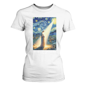 Virgin Mary Starry Night T Shirt For Women Luke 2:11 Christian Faith TS14 White Print Your Wear