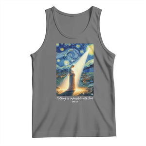 Virgin Mary Starry Night Tank Top Luke 2:11 Christian Faith TS14 Black Heather Print Your Wear