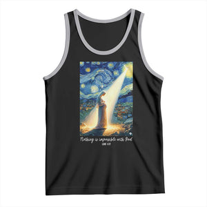 Virgin Mary Starry Night Tank Top Luke 2:11 Christian Faith TS14 Black Athletic Heather Print Your Wear