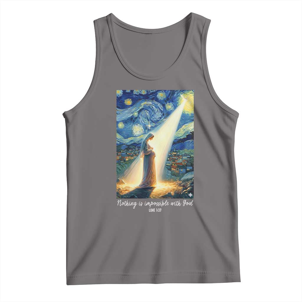 Virgin Mary Starry Night Tank Top Luke 2:11 Christian Faith TS14 Deep Heather Print Your Wear