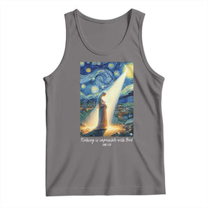 Virgin Mary Starry Night Tank Top Luke 2:11 Christian Faith TS14 Deep Heather Print Your Wear