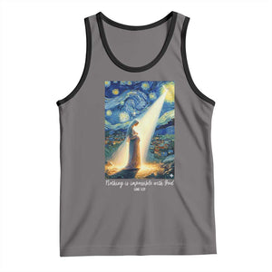 Virgin Mary Starry Night Tank Top Luke 2:11 Christian Faith TS14 Deep Heather Black Print Your Wear