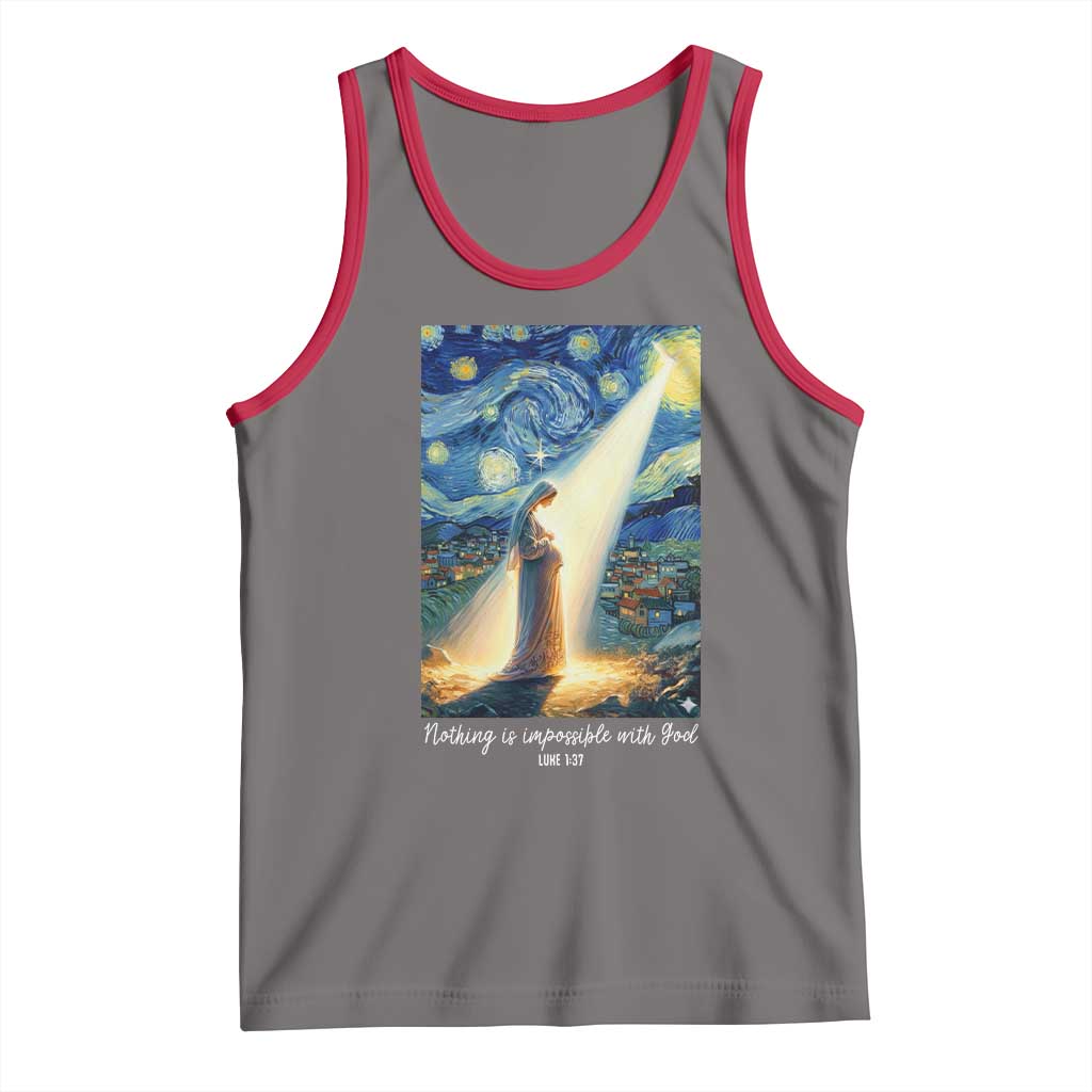 Virgin Mary Starry Night Tank Top Luke 2:11 Christian Faith TS14 Deep Heather Red Print Your Wear