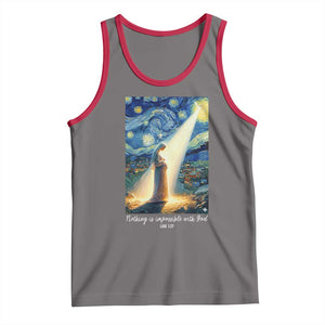 Virgin Mary Starry Night Tank Top Luke 2:11 Christian Faith TS14 Deep Heather Red Print Your Wear