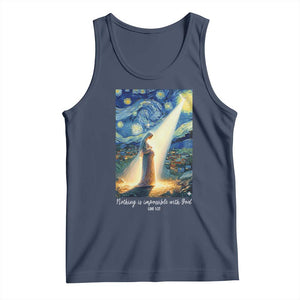 Virgin Mary Starry Night Tank Top Luke 2:11 Christian Faith TS14 Navy Print Your Wear