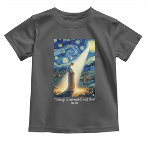 Virgin Mary Starry Night Toddler T Shirt Luke 2:11 Christian Faith TS14 Dark Heather Print Your Wear