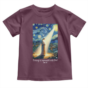 Virgin Mary Starry Night Toddler T Shirt Luke 2:11 Christian Faith TS14 Maroon Print Your Wear