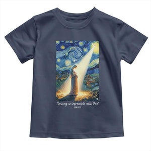 Virgin Mary Starry Night Toddler T Shirt Luke 2:11 Christian Faith TS14 Navy Print Your Wear
