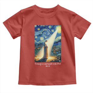 Virgin Mary Starry Night Toddler T Shirt Luke 2:11 Christian Faith TS14 Red Print Your Wear