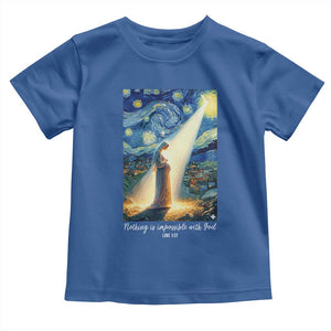 Virgin Mary Starry Night Toddler T Shirt Luke 2:11 Christian Faith TS14 Royal Blue Print Your Wear