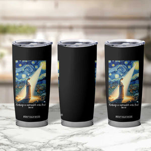 Virgin Mary Starry Night Tumbler Cup Luke 2:11 Christian Faith - Print Your Wear