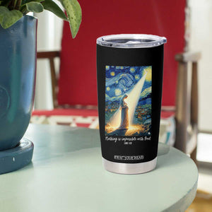 Virgin Mary Starry Night Tumbler Cup Luke 2:11 Christian Faith - Print Your Wear