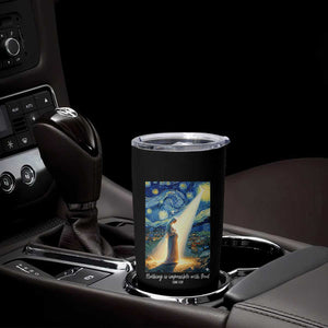Virgin Mary Starry Night Tumbler Cup Luke 2:11 Christian Faith - Print Your Wear