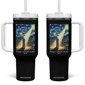 Virgin Mary Starry Night Tumbler With Handle Luke 2:11 Christian Faith TS14 One Size: 40 oz Black Print Your Wear