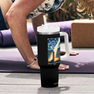 Virgin Mary Starry Night Tumbler With Handle Luke 2:11 Christian Faith TS14 Print Your Wear