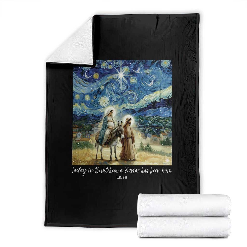 Bethlehem Starry Night Throw Blanket Nativity Luke 2:11 Christian Christmas TS14 Black Print Your Wear
