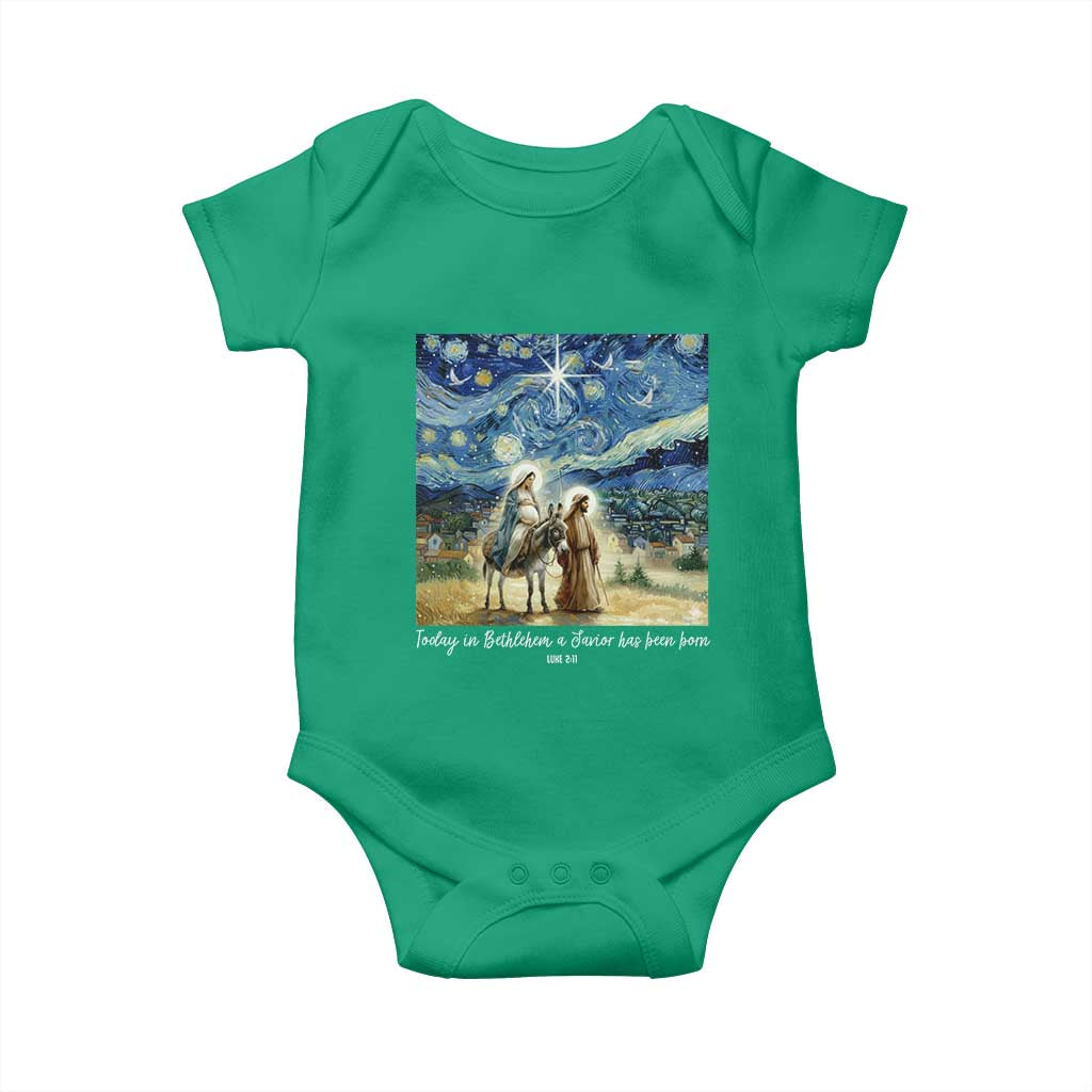 Bethlehem Starry Night Baby Onesie Nativity Luke 2:11 Christian Christmas TS14 Irish Green Print Your Wear