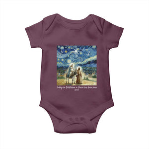 Bethlehem Starry Night Baby Onesie Nativity Luke 2:11 Christian Christmas TS14 Maroon Print Your Wear