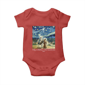 Bethlehem Starry Night Baby Onesie Nativity Luke 2:11 Christian Christmas TS14 Red Print Your Wear