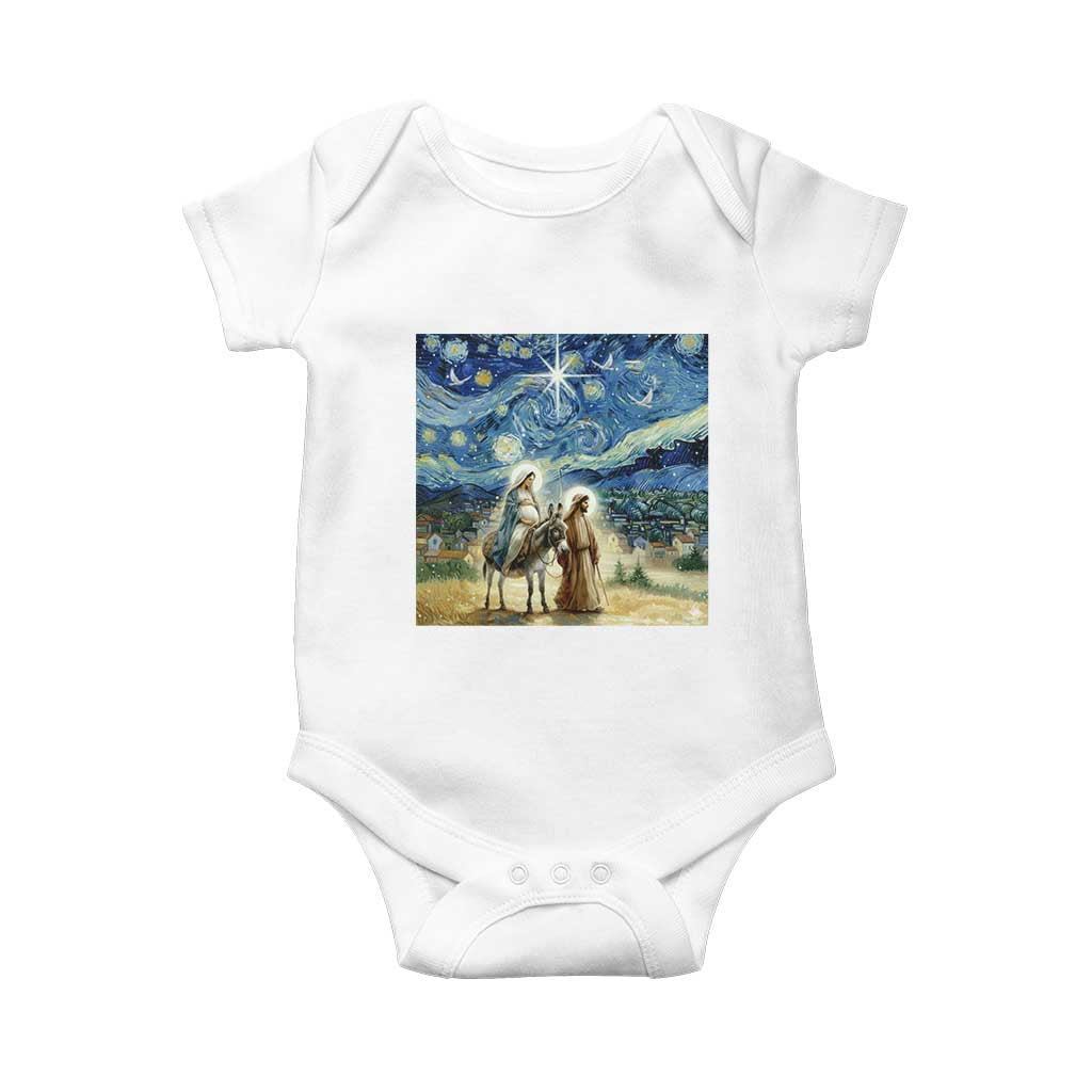 Bethlehem Starry Night Baby Onesie Nativity Luke 2:11 Christian Christmas TS14 White Print Your Wear