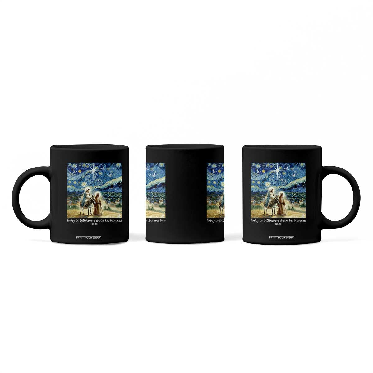 Bethlehem Starry Night Coffee Mug Nativity Luke 2:11 Christian Christmas TS14 Print Your Wear