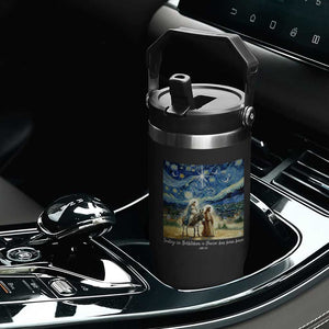 Bethlehem Starry Night Flip Straw Tumbler Nativity Luke 2:11 Christian Christmas TS14 Print Your Wear