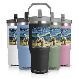 Bethlehem Starry Night Flip Straw Tumbler Nativity Luke 2:11 Christian Christmas TS14 Print Your Wear