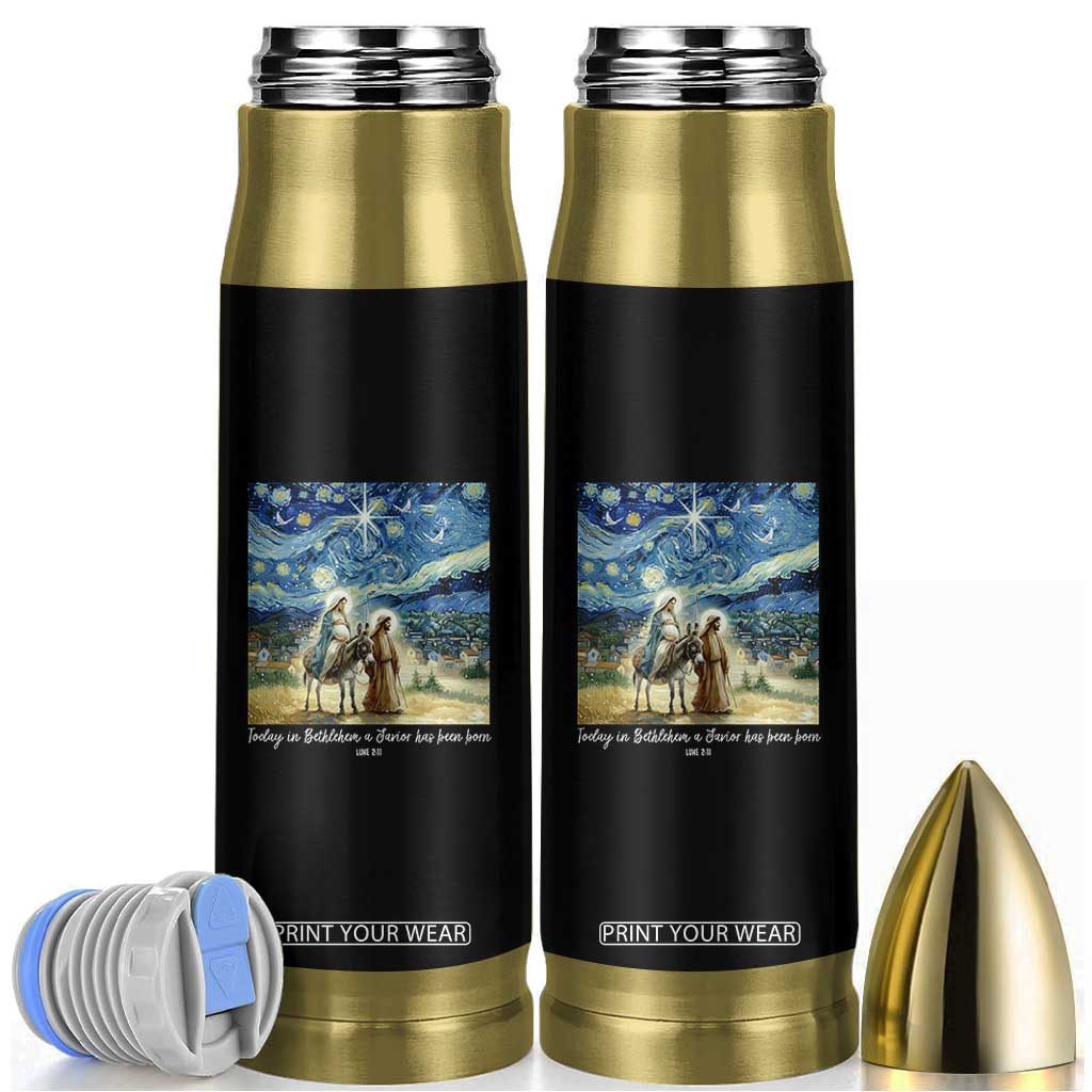 Bethlehem Starry Night Bullet Tumbler Nativity Luke 2:11 Christian Christmas TS14 Black Print Your Wear
