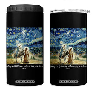Bethlehem Starry Night 4 in 1 Can Cooler Tumbler Nativity Luke 2:11 Christian Christmas TS14 One Size: 16 oz Black Print Your Wear