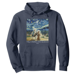 Bethlehem Starry Night Hoodie Nativity Luke 2:11 Christian Christmas TS14 Navy Print Your Wear